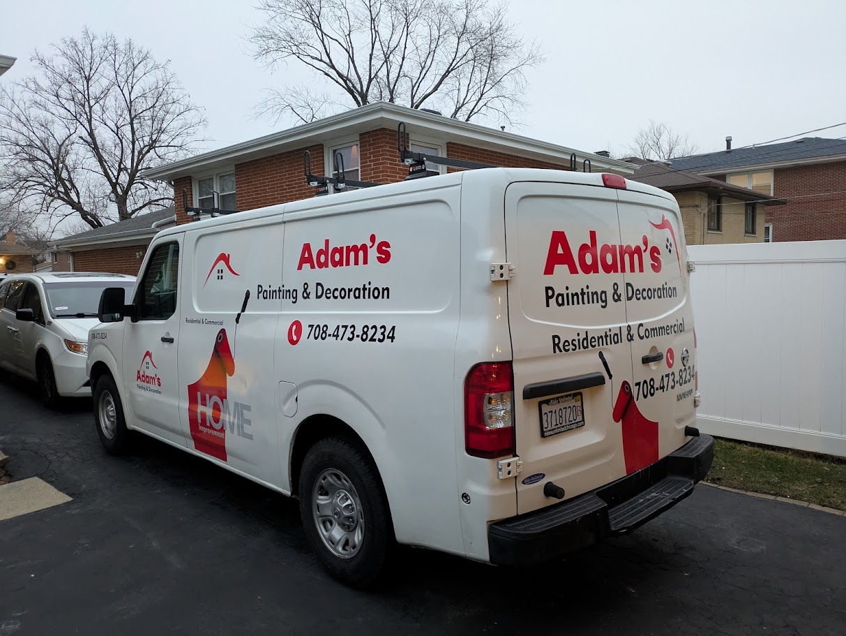 Commercial van with door decals
